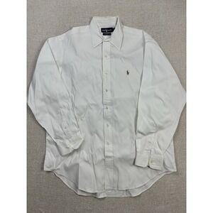 Polo Ralph Lauren Mens Long Sleeve Button Up Dress Shirt Size 17/XL White